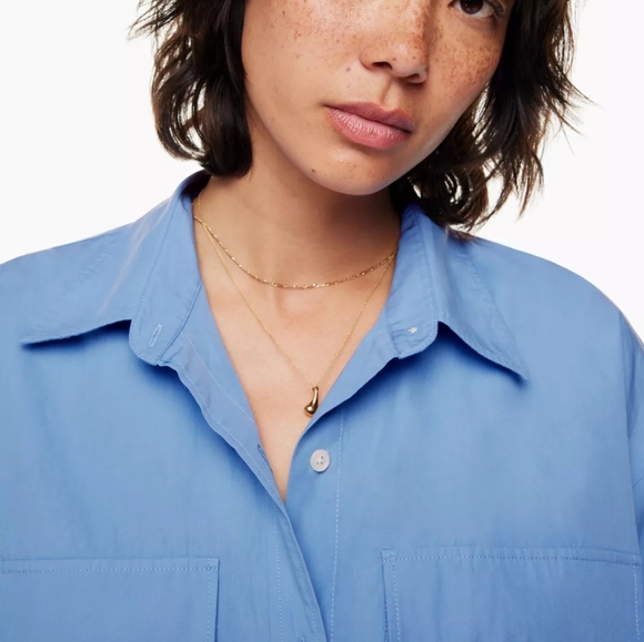 Aritzia Wilfred cotton poplin button showtime shirt - Picture 4 of 8